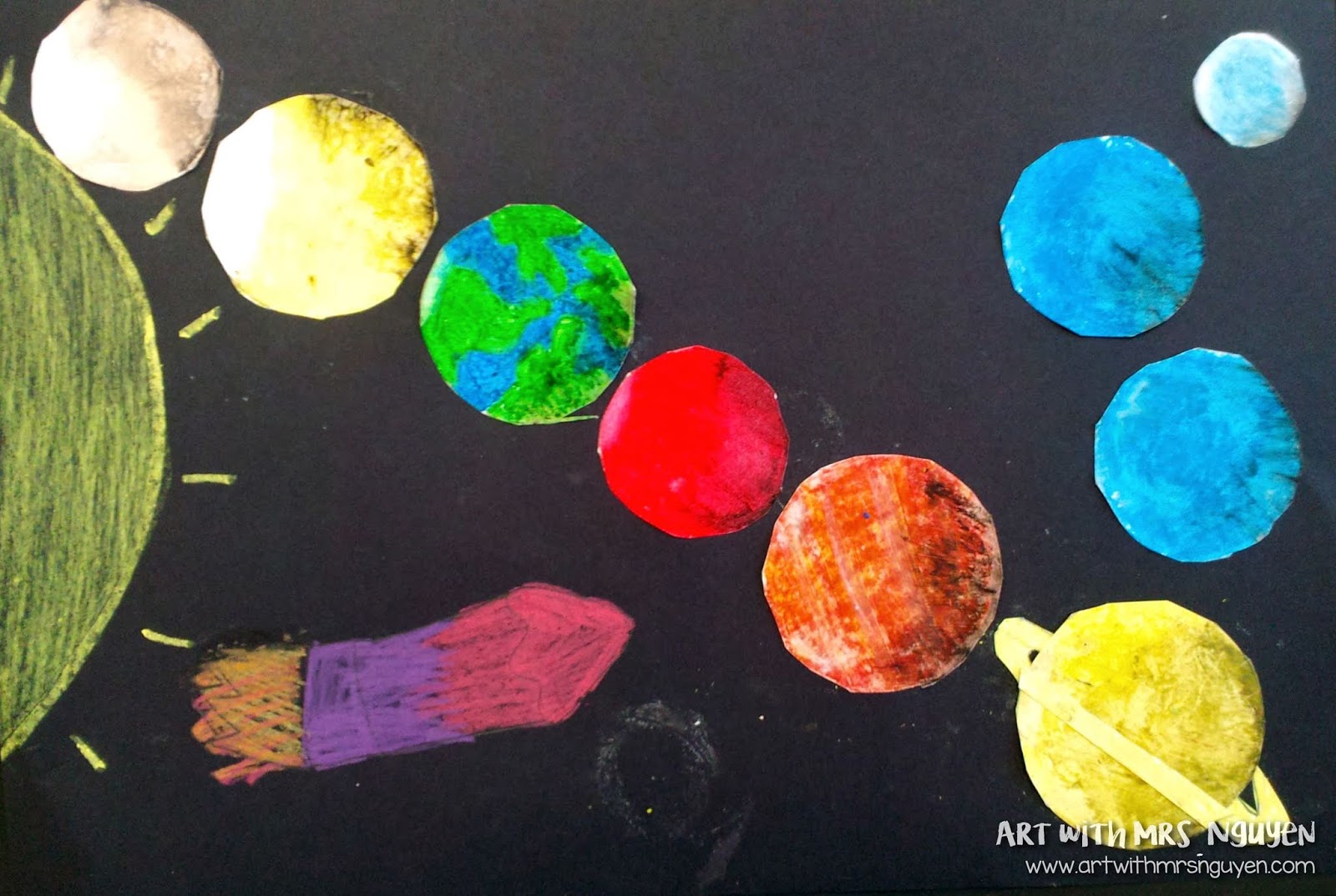 Oil Pastel Solar Systems (5th)
